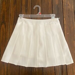 White Pleated Mini Skirt